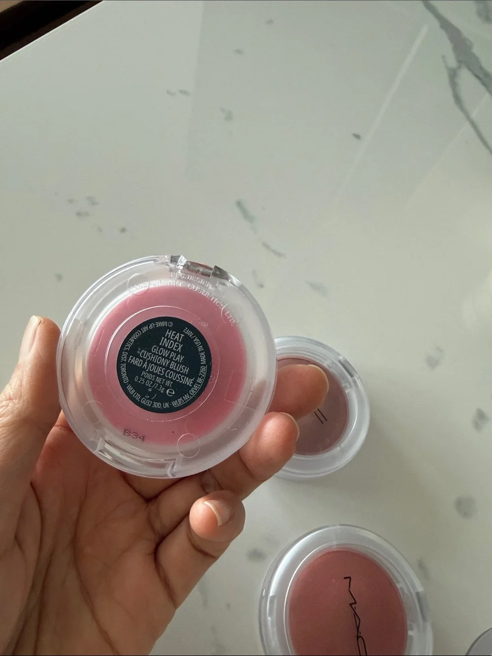 MAC glow play blush set - heat index, grand, blush please, totally synced
